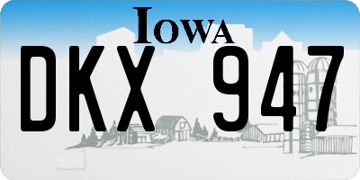 IA license plate DKX947