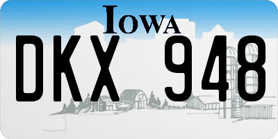 IA license plate DKX948
