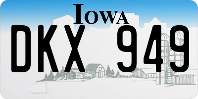 IA license plate DKX949
