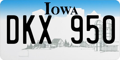 IA license plate DKX950