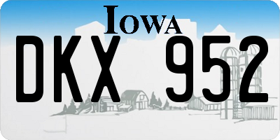 IA license plate DKX952