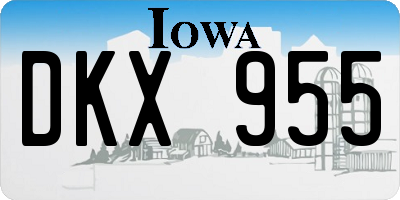 IA license plate DKX955