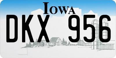 IA license plate DKX956