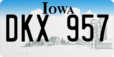 IA license plate DKX957