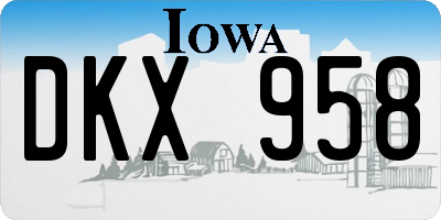 IA license plate DKX958