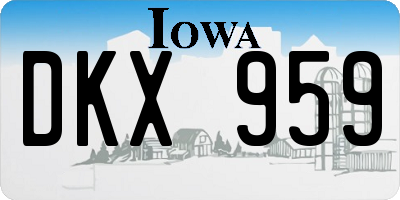 IA license plate DKX959