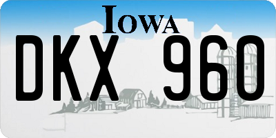 IA license plate DKX960