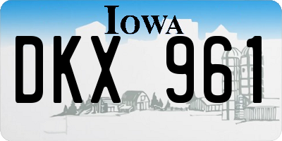 IA license plate DKX961