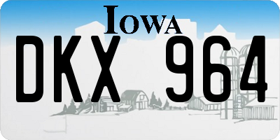 IA license plate DKX964