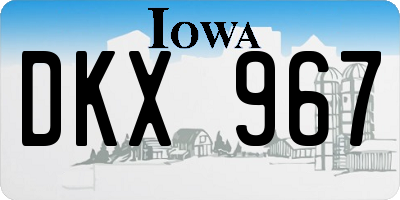 IA license plate DKX967
