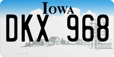 IA license plate DKX968