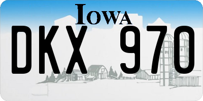 IA license plate DKX970