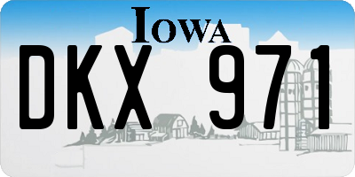 IA license plate DKX971