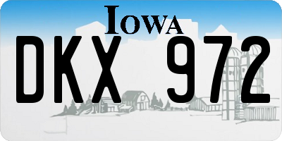 IA license plate DKX972