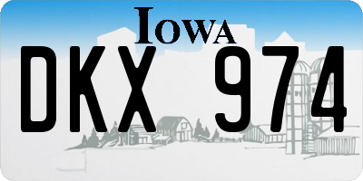 IA license plate DKX974