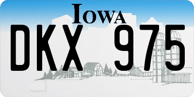 IA license plate DKX975
