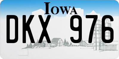 IA license plate DKX976