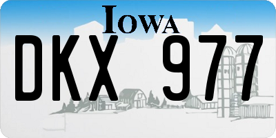 IA license plate DKX977