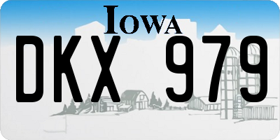IA license plate DKX979