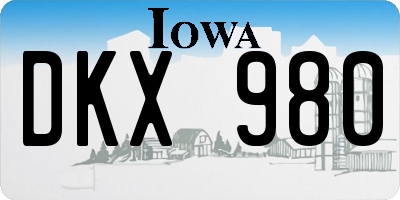 IA license plate DKX980