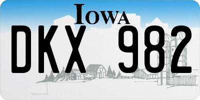 IA license plate DKX982