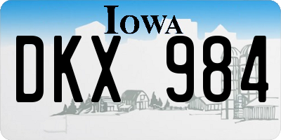 IA license plate DKX984