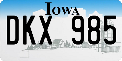 IA license plate DKX985