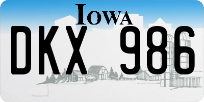 IA license plate DKX986