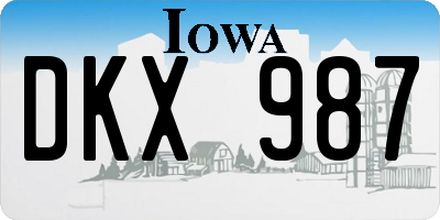 IA license plate DKX987