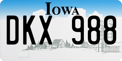 IA license plate DKX988