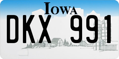 IA license plate DKX991