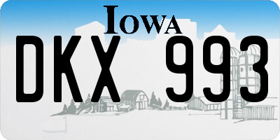 IA license plate DKX993