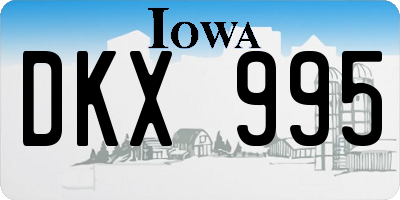 IA license plate DKX995