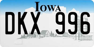IA license plate DKX996