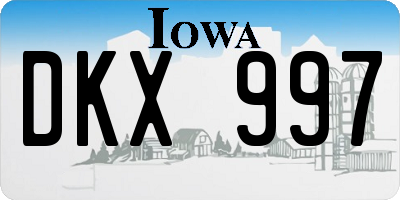 IA license plate DKX997