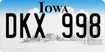 IA license plate DKX998