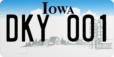 IA license plate DKY001