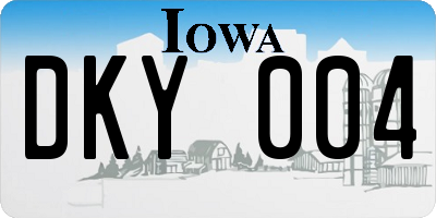 IA license plate DKY004