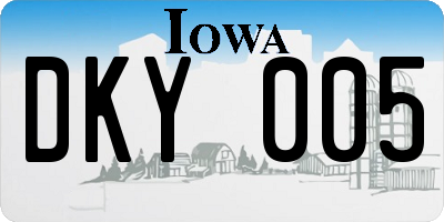 IA license plate DKY005