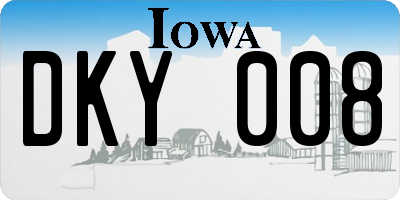 IA license plate DKY008