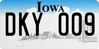 IA license plate DKY009