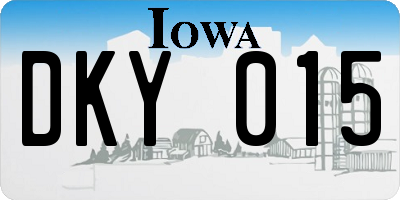 IA license plate DKY015