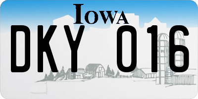 IA license plate DKY016
