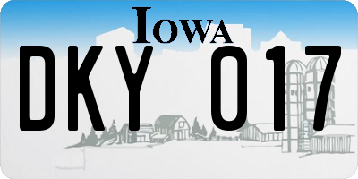 IA license plate DKY017