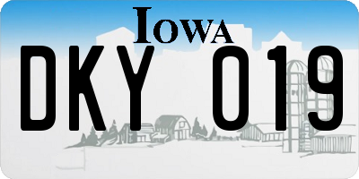IA license plate DKY019