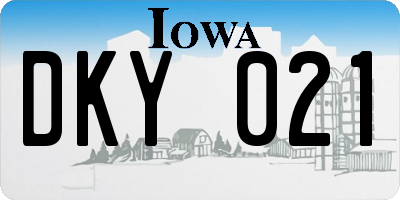 IA license plate DKY021