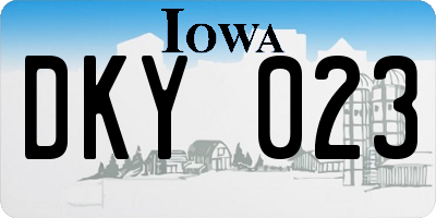 IA license plate DKY023