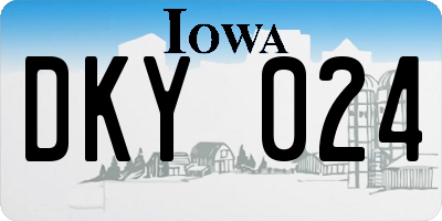 IA license plate DKY024