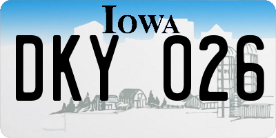 IA license plate DKY026