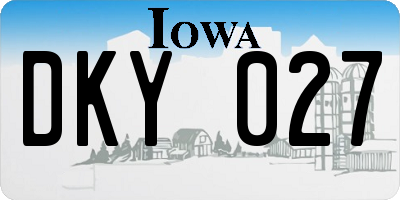IA license plate DKY027